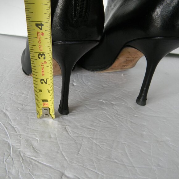 JIMMY CHOO BLACK GLOSSY LEATHER POINTY TOE STILETTO HEEL ANKLE BOOTS SZ 40 - Picture 3 of 8